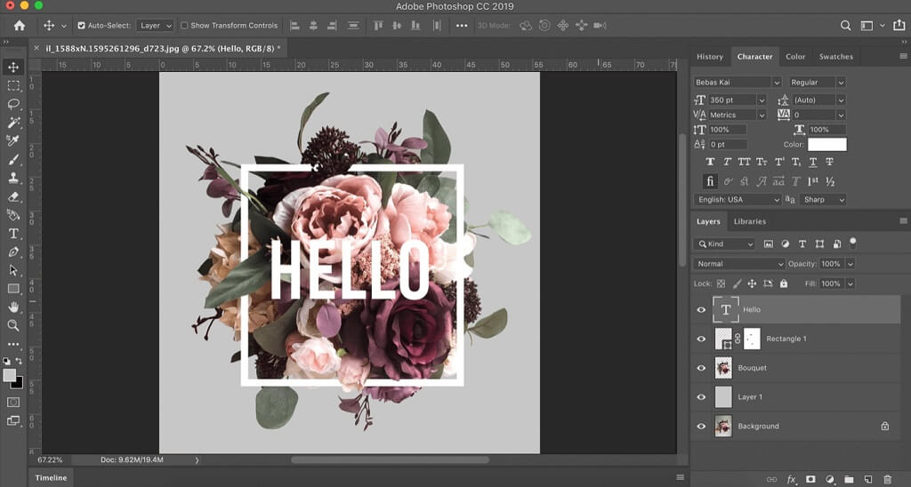 flower text effect photoshop
