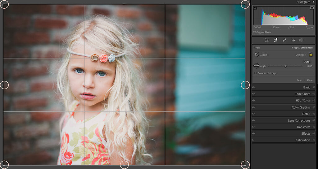 Crop in Lightroom