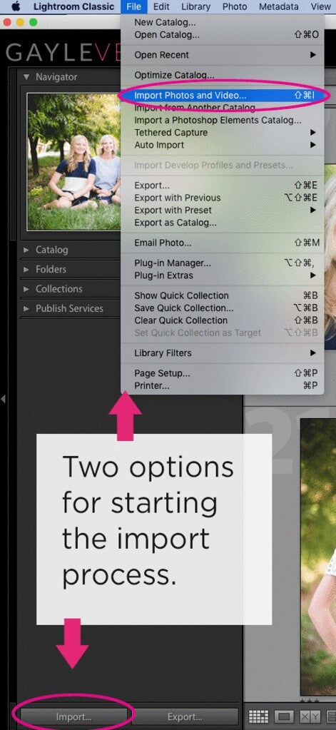 importing photos into lightroom