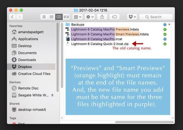 How to Rename a Lightroom Catalog