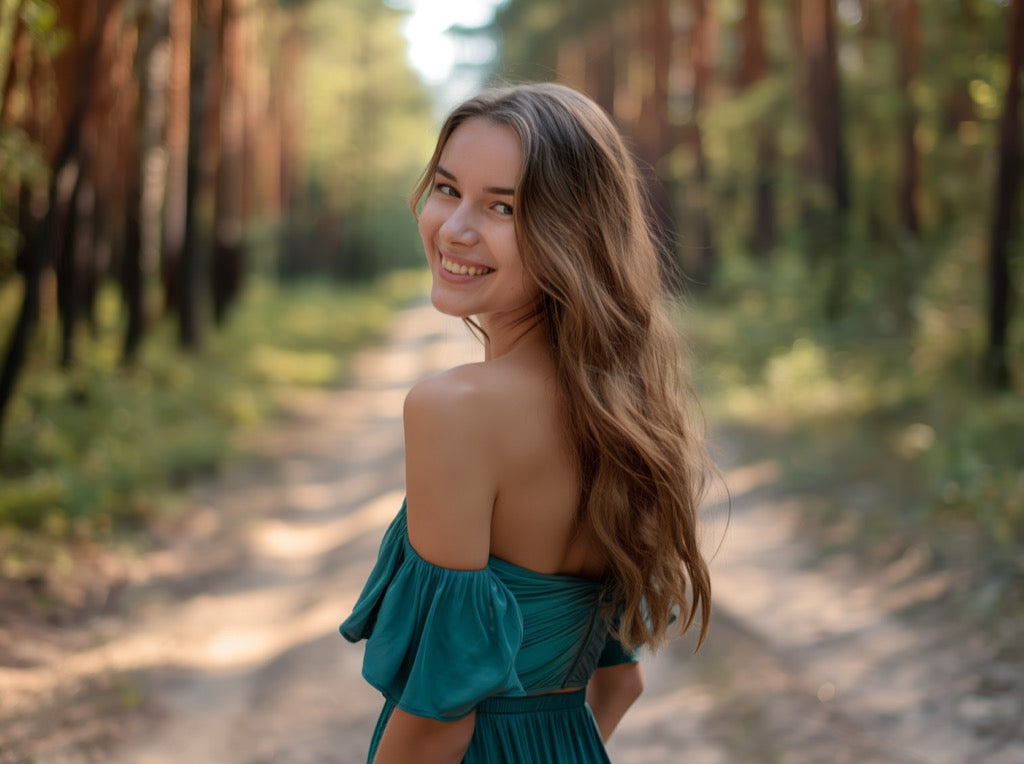 over-the-shoulder senior pose