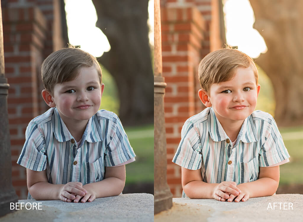 Side-by-side editing transformation using Pretty Presets in Lightroom