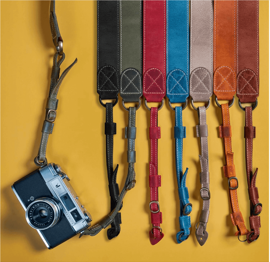Stylish custom camera strap – comfortable and practical gift for photographers who shoot all day.