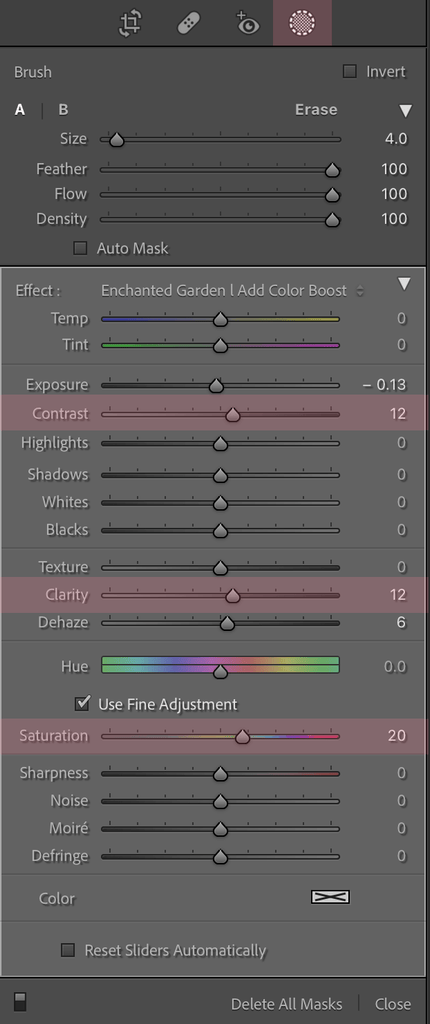 Lightroom Colour Effects