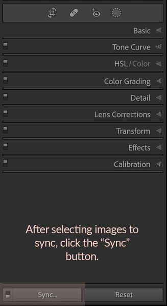 Lightroom Sync Setting