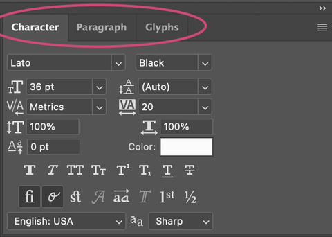Interface of Photoshop