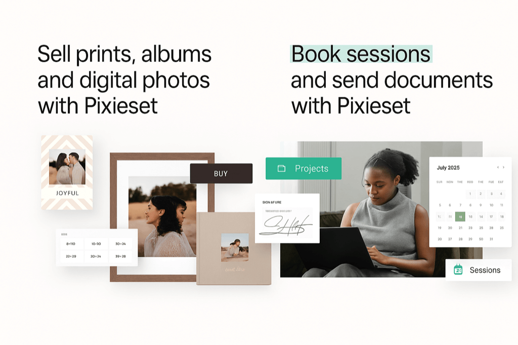 Pixieset e-commerce storefront window for photo print orders
