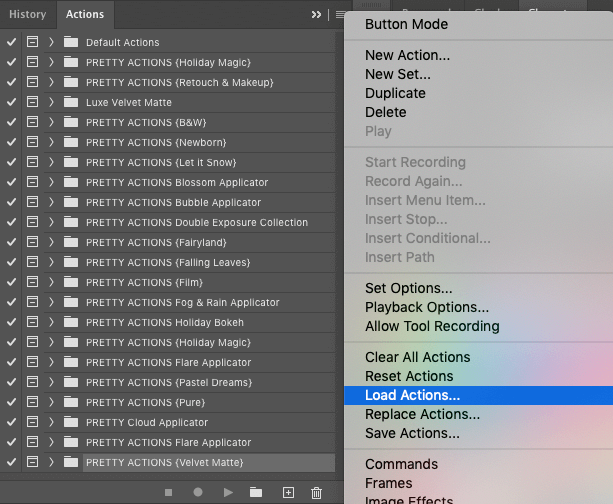 Add Actions to Photoshop