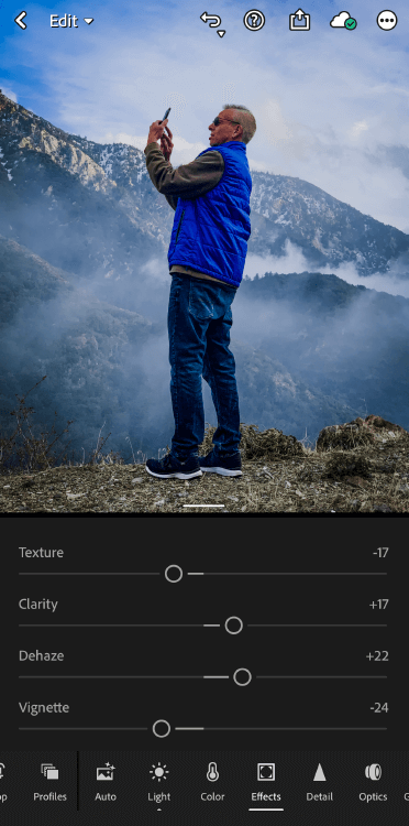 Lightroom Mobile Radial Filter
