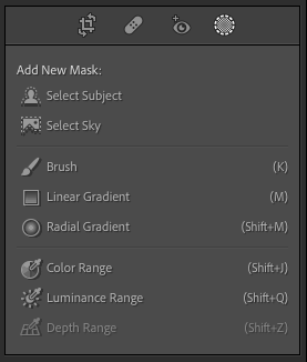 Masks Panel in the Develop Module
