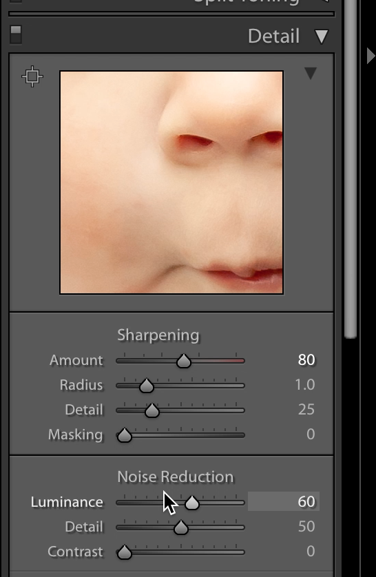 Sharpening baby pictures in Lightroom