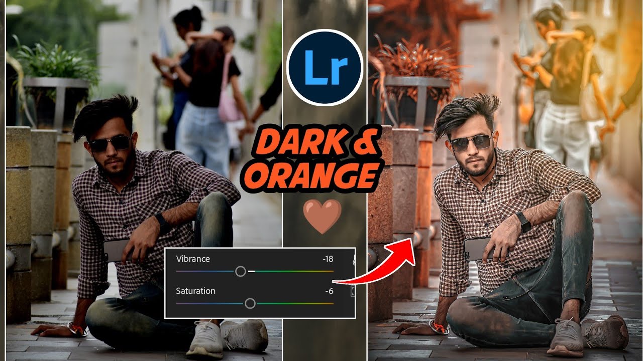Lr presets dark black and orange tone presets download 2023
